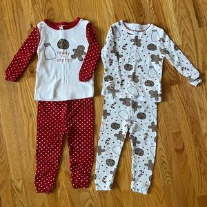 Christmas Pajamas size 18M Chick Pea 4 piece "Ready for Santa" and Gingerbread